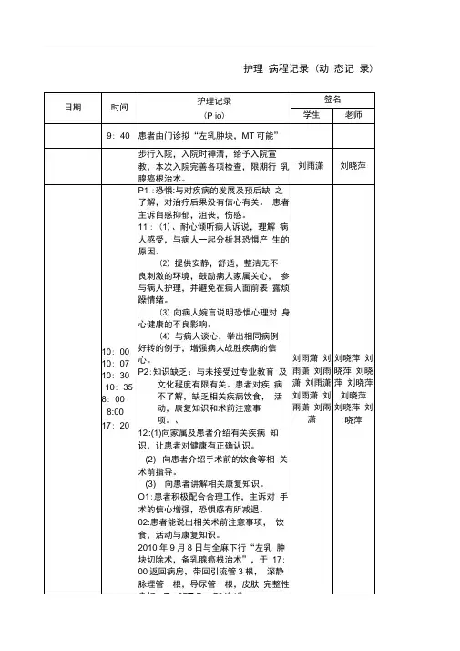 护理个案,PIO格式。