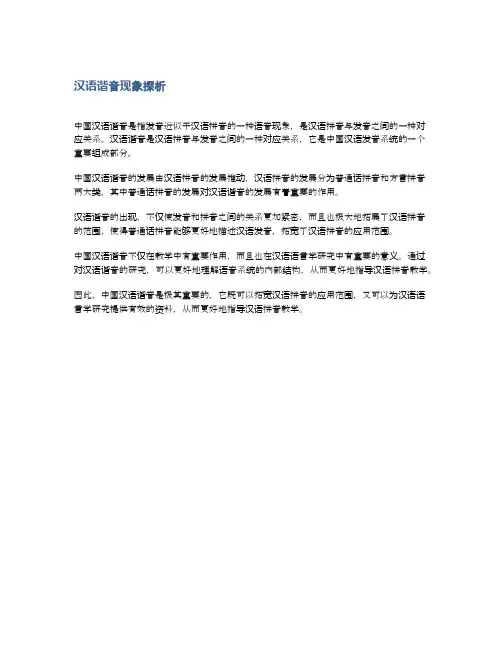 汉语谐音现象探析