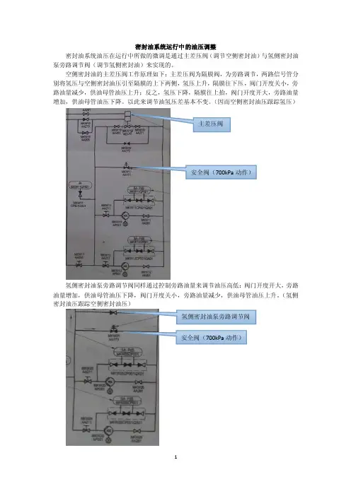 密封油系统运行时的油压调节