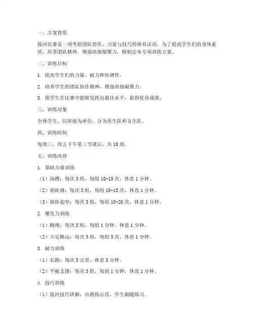 拔河比赛专项训练方案