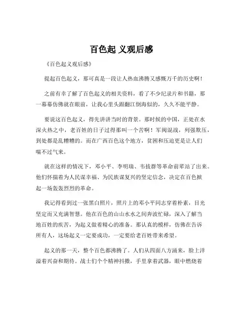 百色起 义观后感
