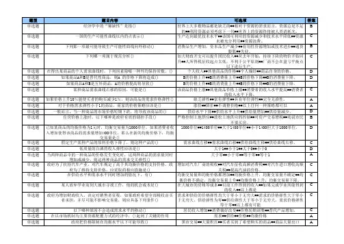 初级微观经济学在线作业(共100题)