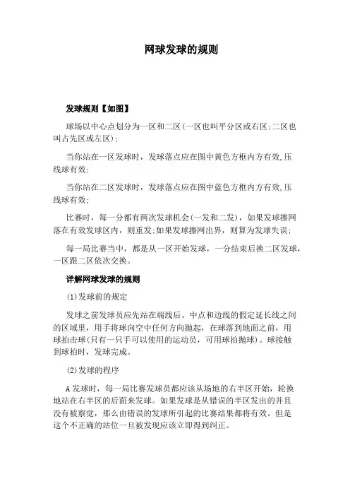 网球发球的规则