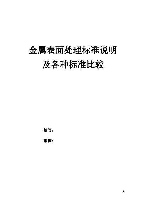 金属表面处理标准说明及各种标准比较