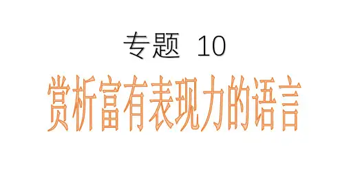 专题10 赏析富有表现力的语言-中考语文记叙文阅读
