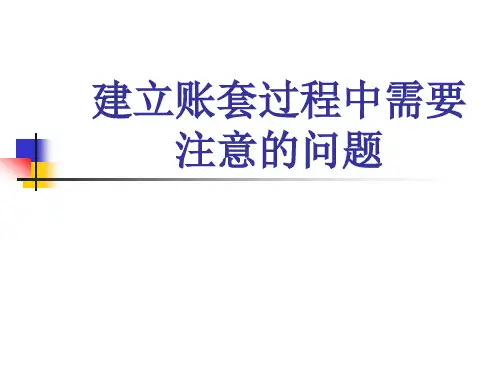 建立账套过程中需要注意的问题