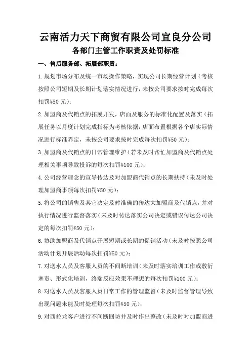 商贸有限公司各部门岗位职责