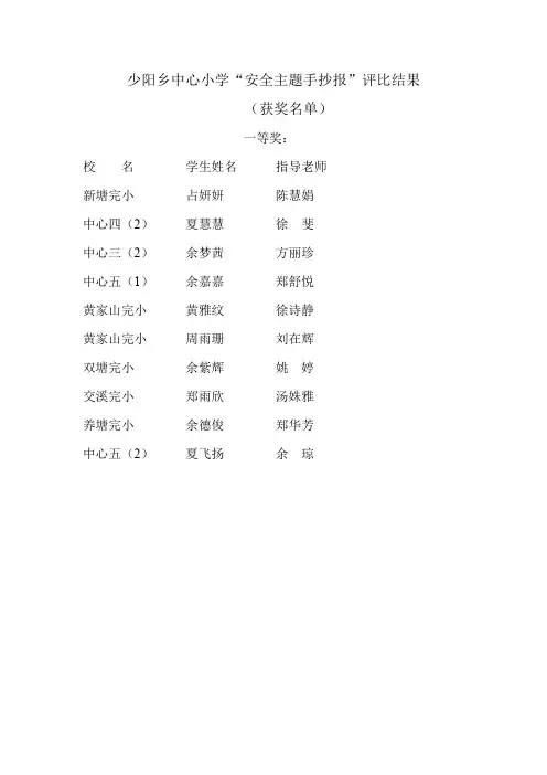 安全主题手抄报评比结果