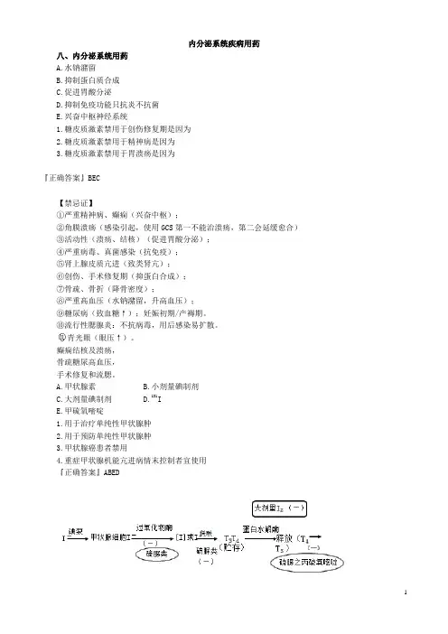 执业药师考试药二习题精讲班：内分泌系统疾病用药