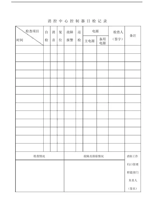 (完整版)消防控制室有关检查记录表.docx
