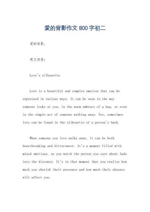 爱的背影作文800字初二