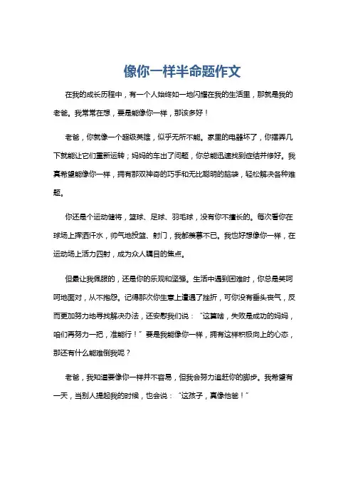 像你一样半命题作文
