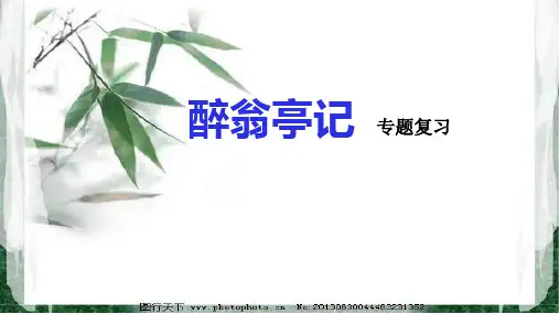 部编版语文中考复习九年级上册醉翁亭记课件