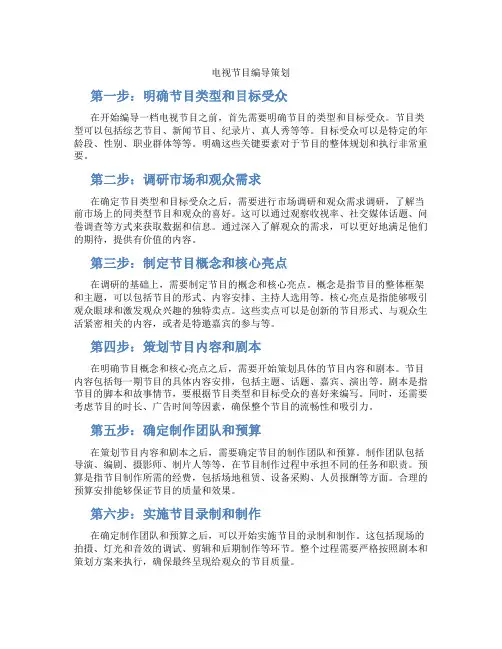 电视节目编导策划