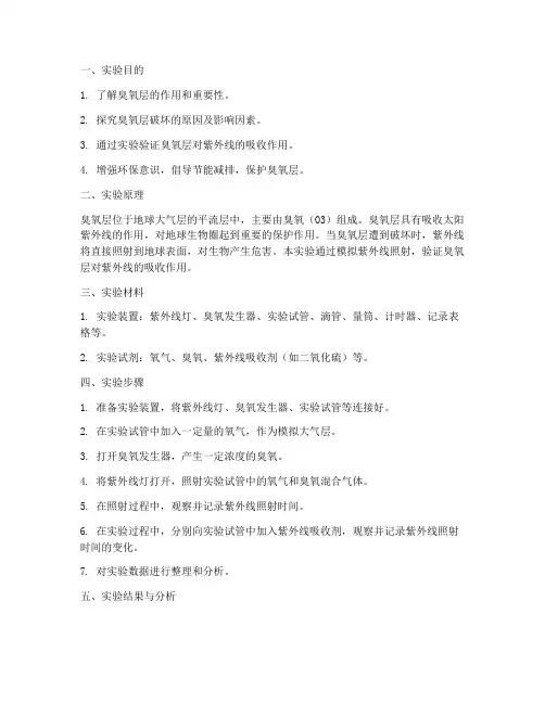 臭氧层实验报告