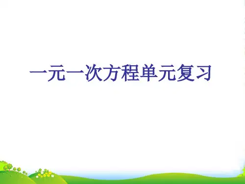 华师大版七年级数学下册第六章《一元一次方程》优课件