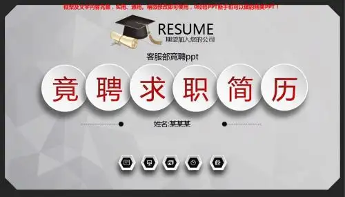 动态PPT-客服部竞聘ppt