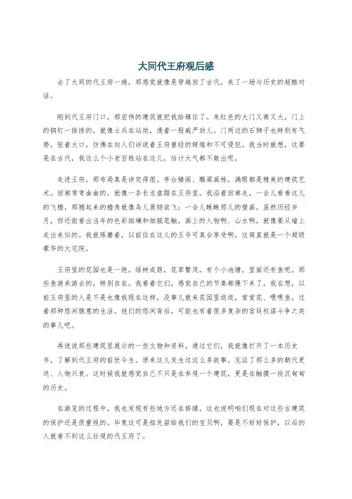 大同代王府观后感