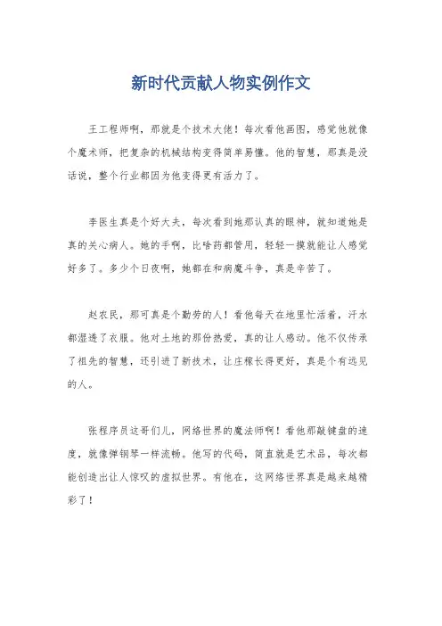 新时代贡献人物实例作文