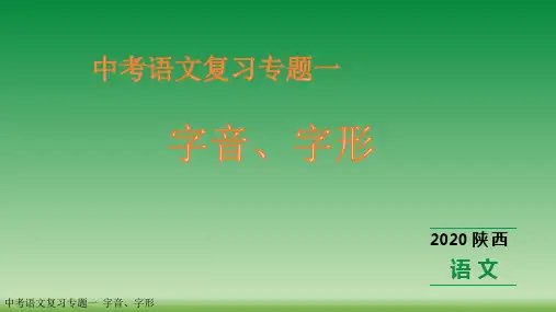 2020中考语文复习专题一  字音、字形