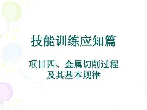 4技能训练应知篇之金属切削过程及其基本规律