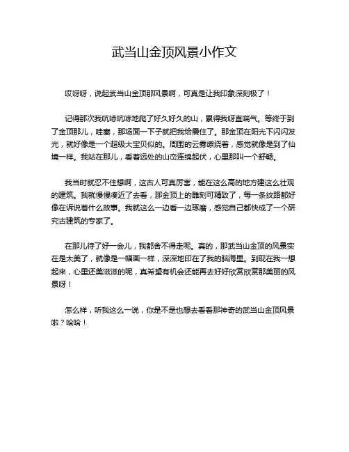 武当山金顶风景小作文
