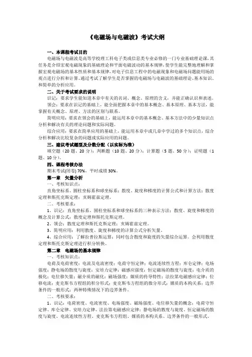 电磁场与电磁波考试大纲