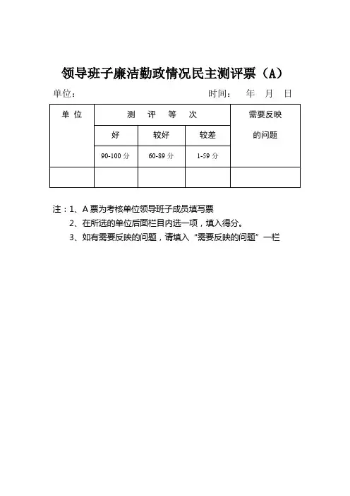 民主测评票(全)
