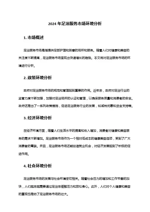 2024年足浴服务市场环境分析