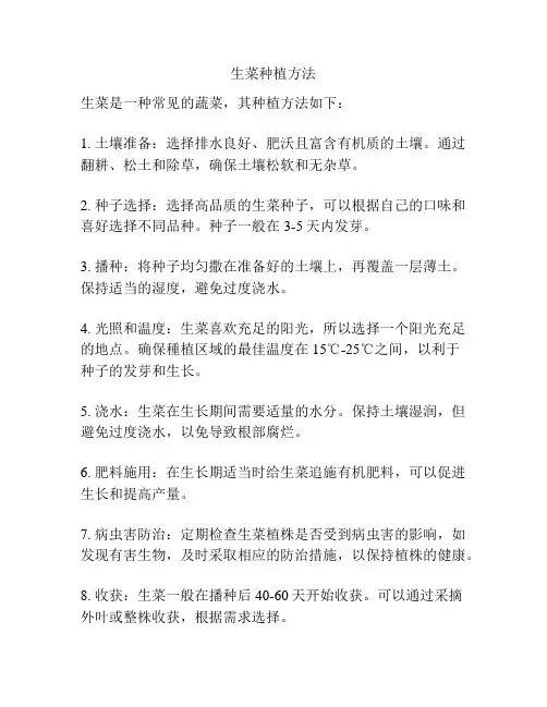 生菜种植方法