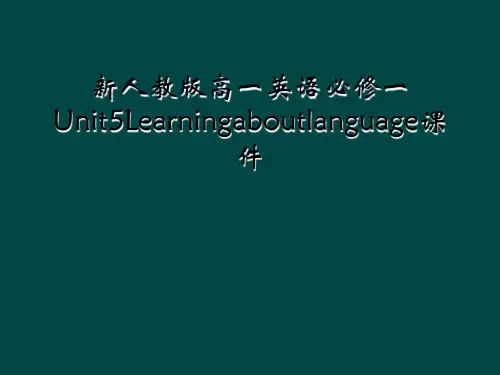 新人教版高一英语必修一Unit5Learningaboutlanguage课件