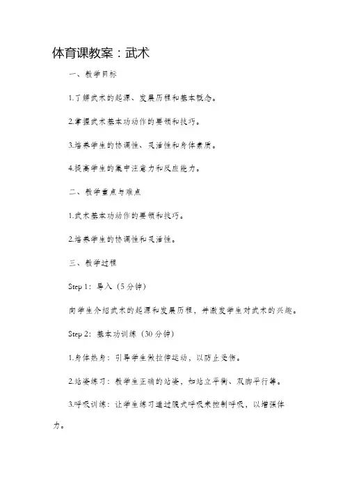 体育课教案武术