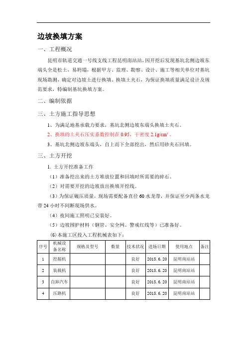 边坡换填方案