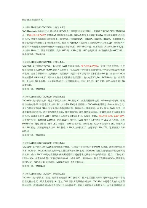LED降压恒流驱动IC