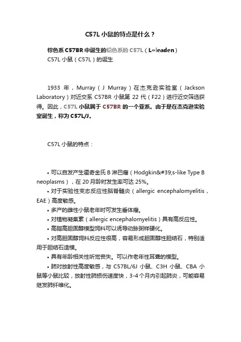 C57L小鼠的特点是什么？