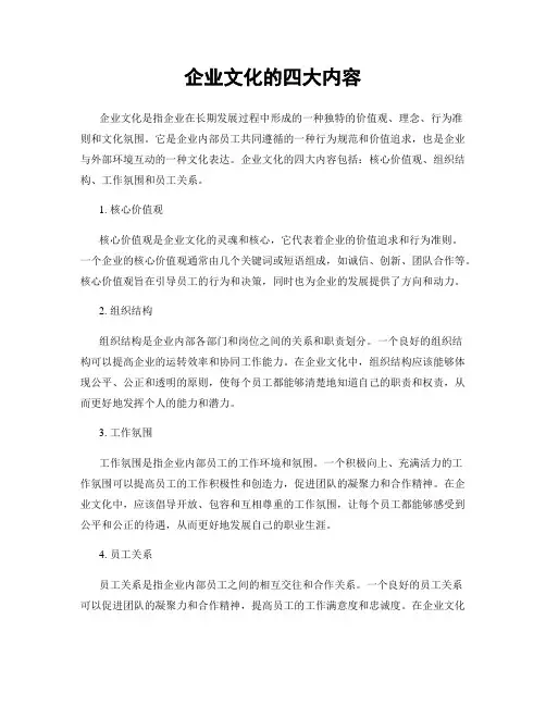 企业文化的四大内容