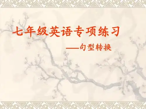 初一句型转换讲解