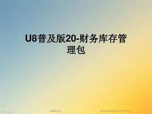 U8普及版20财务库存管理包