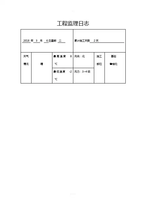 工程监理日记