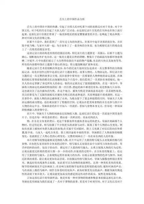 舌尖上的中国作品分析