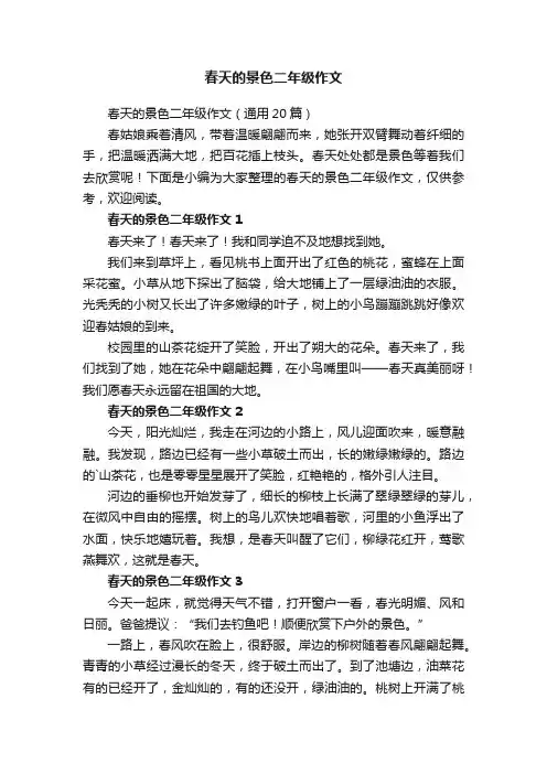 春天的景色二年级作文（通用20篇）