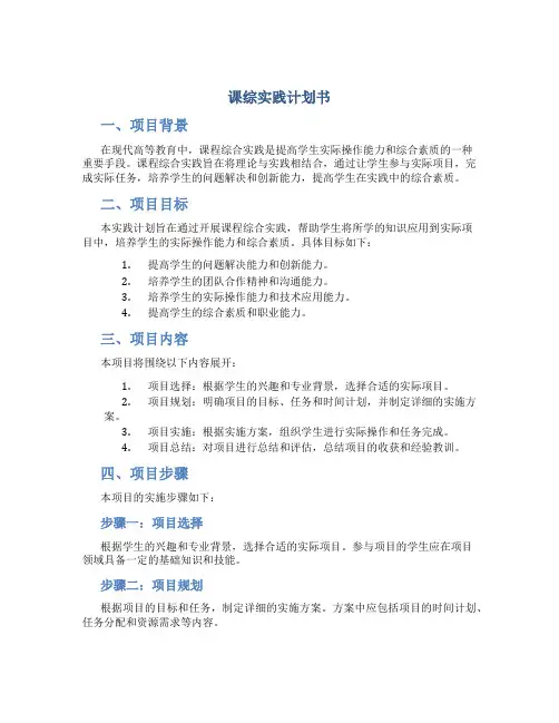课综实践计划书