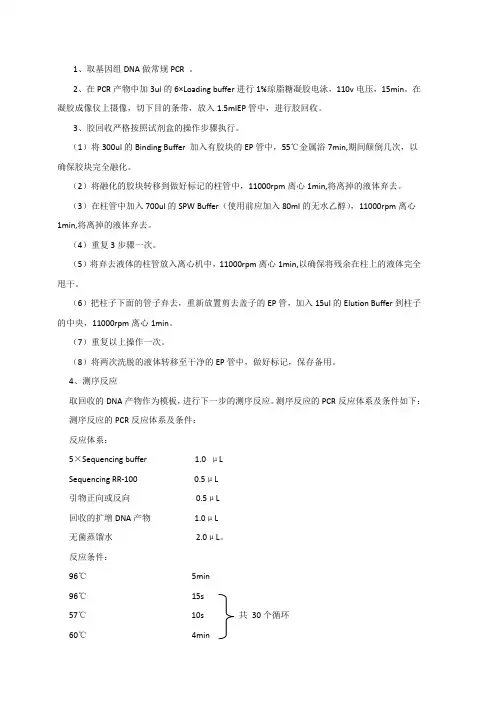 测序protocol