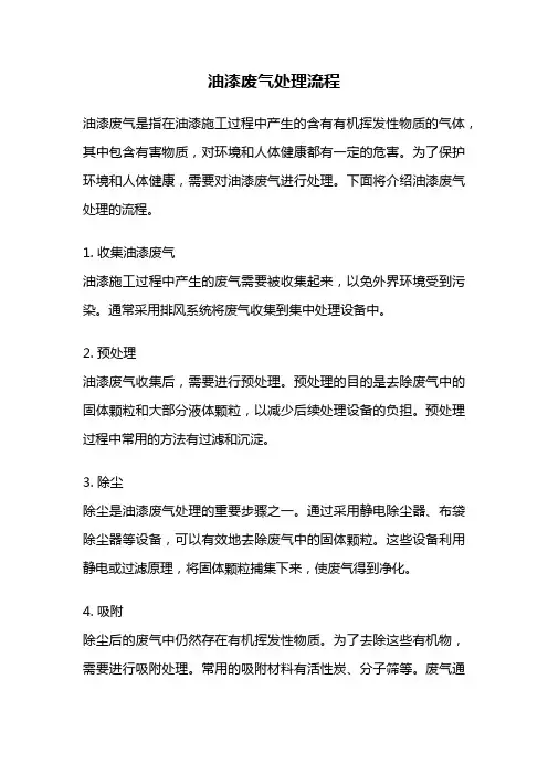 油漆废气处理流程