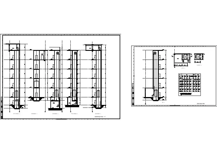 客货梯井道大样施工cad图纸