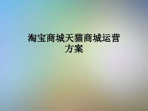 淘宝商城天猫商城运营方案