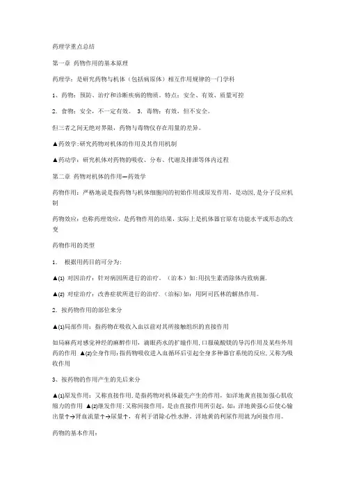 药理学重点总结