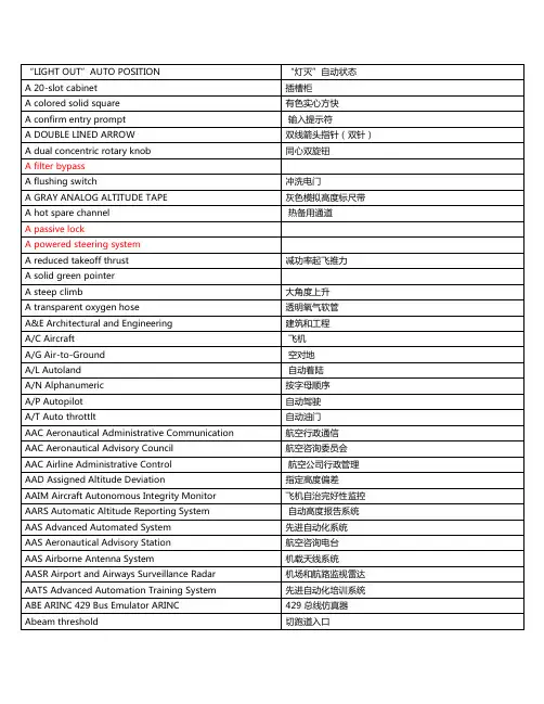 民航-专业英语词汇汇总资料