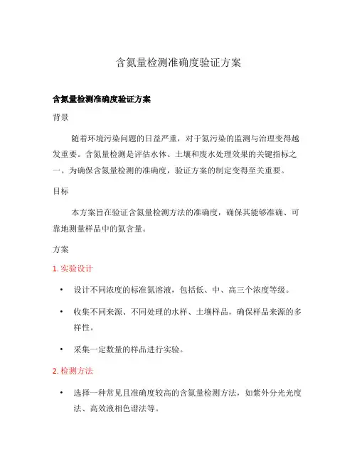 含氮量检测准确度验证方案