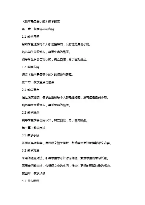 《我不是最弱小的》教学教案